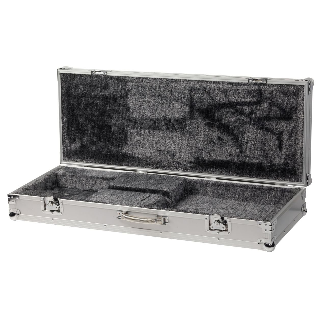 Professional Flight Case Electric Guitar, silver Alu