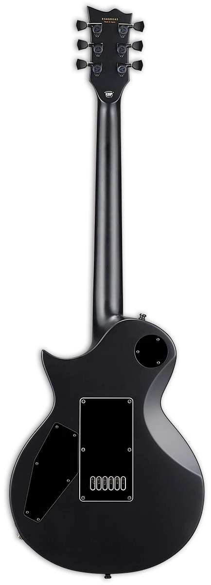 E-Gitarre, schwarz, Massivkorpus, Sechsaiter, Rückseitenansicht