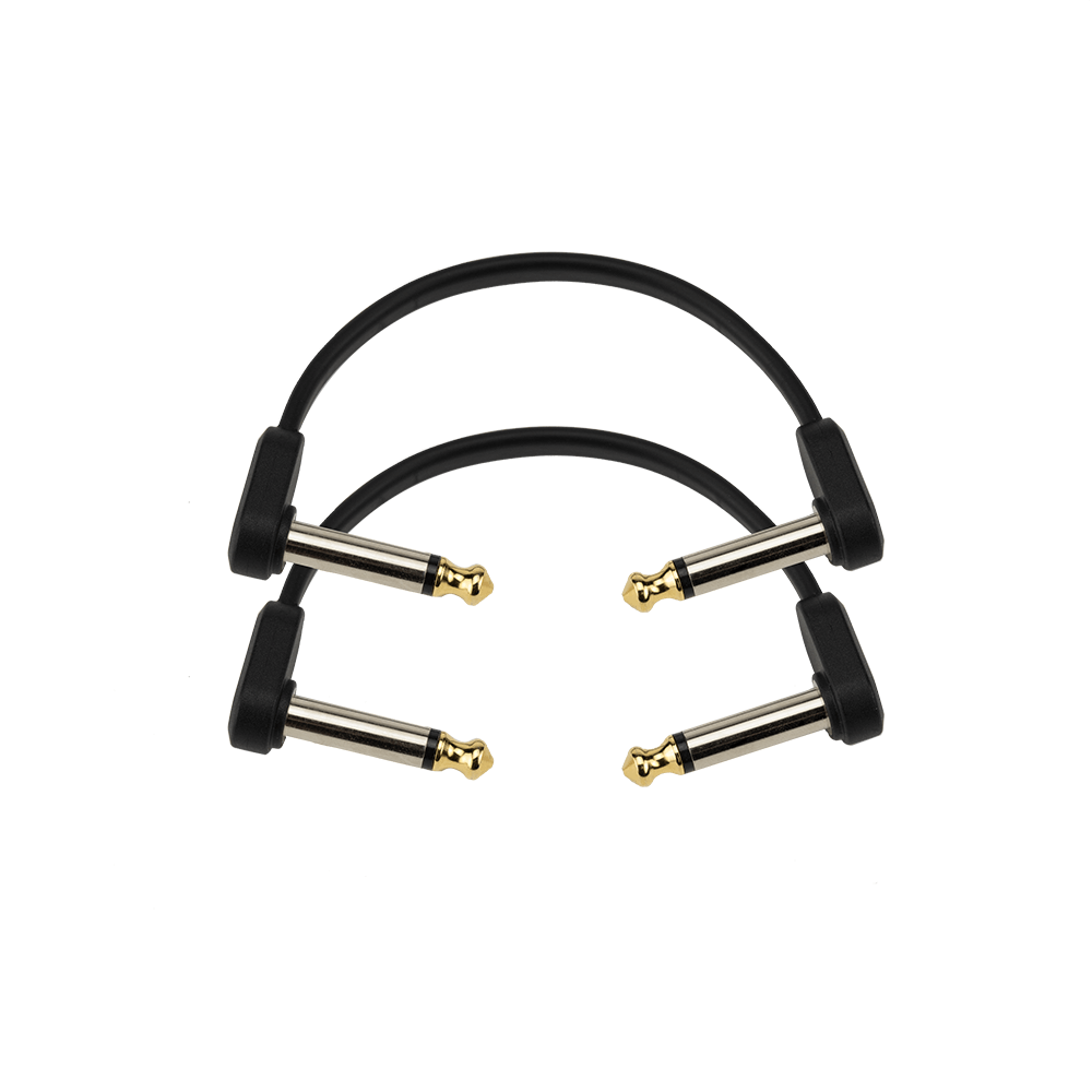 Custom Serie Flat Patch Kabel, 2er-Packung, 6,3mm Klinke gewinkelt, 10cm