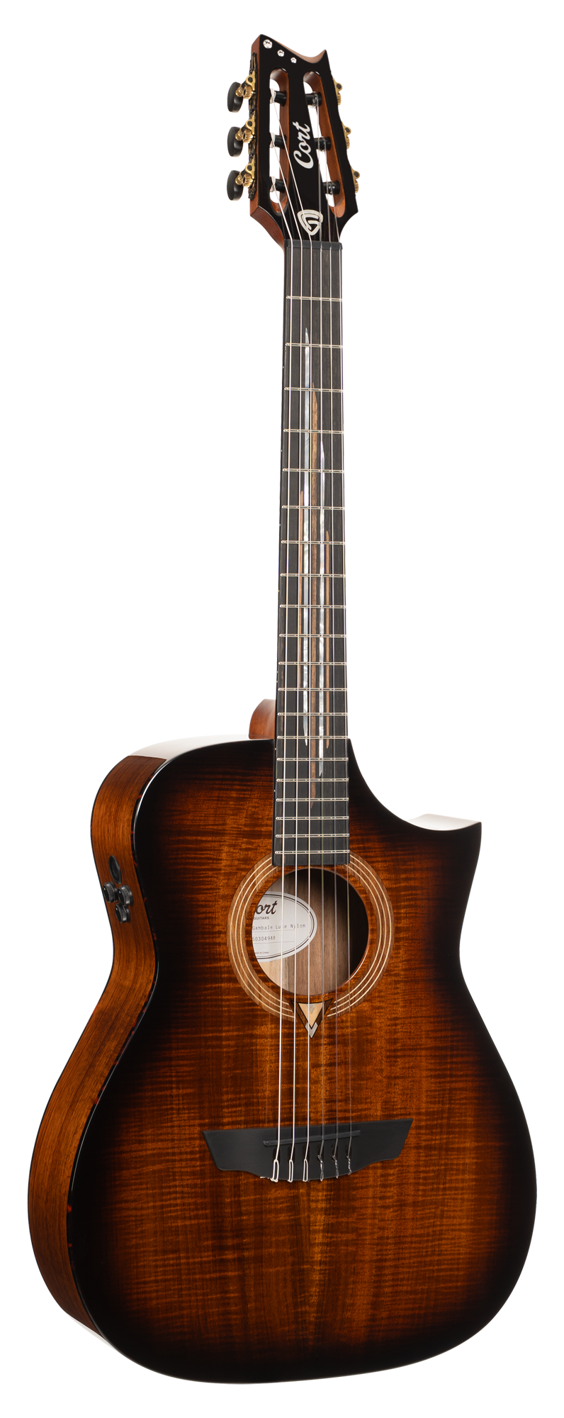 Luxe Nylon II Akustikgitarre Brown Black Burst