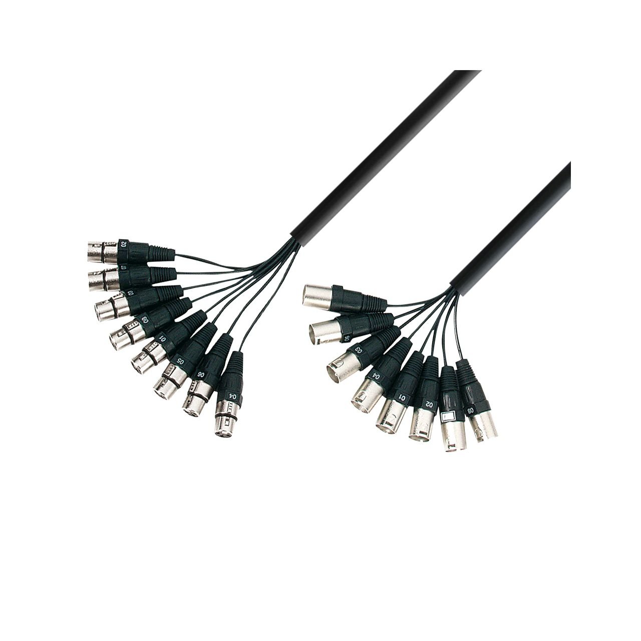Multicore Kabel 8 x XLR male auf 8 x XLR female 3m