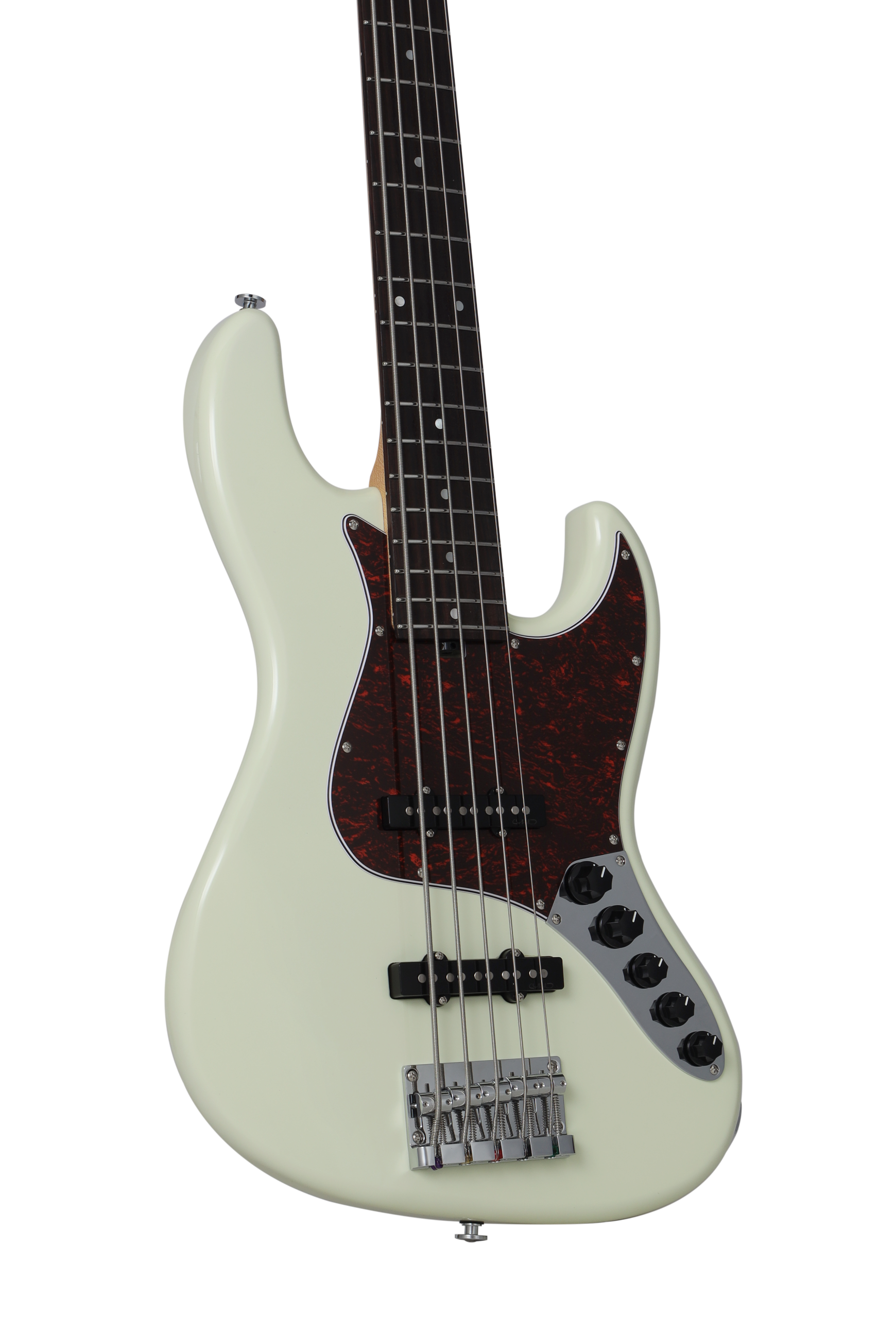 KJB5-Standard Rosewood Act Bass Olympic  White