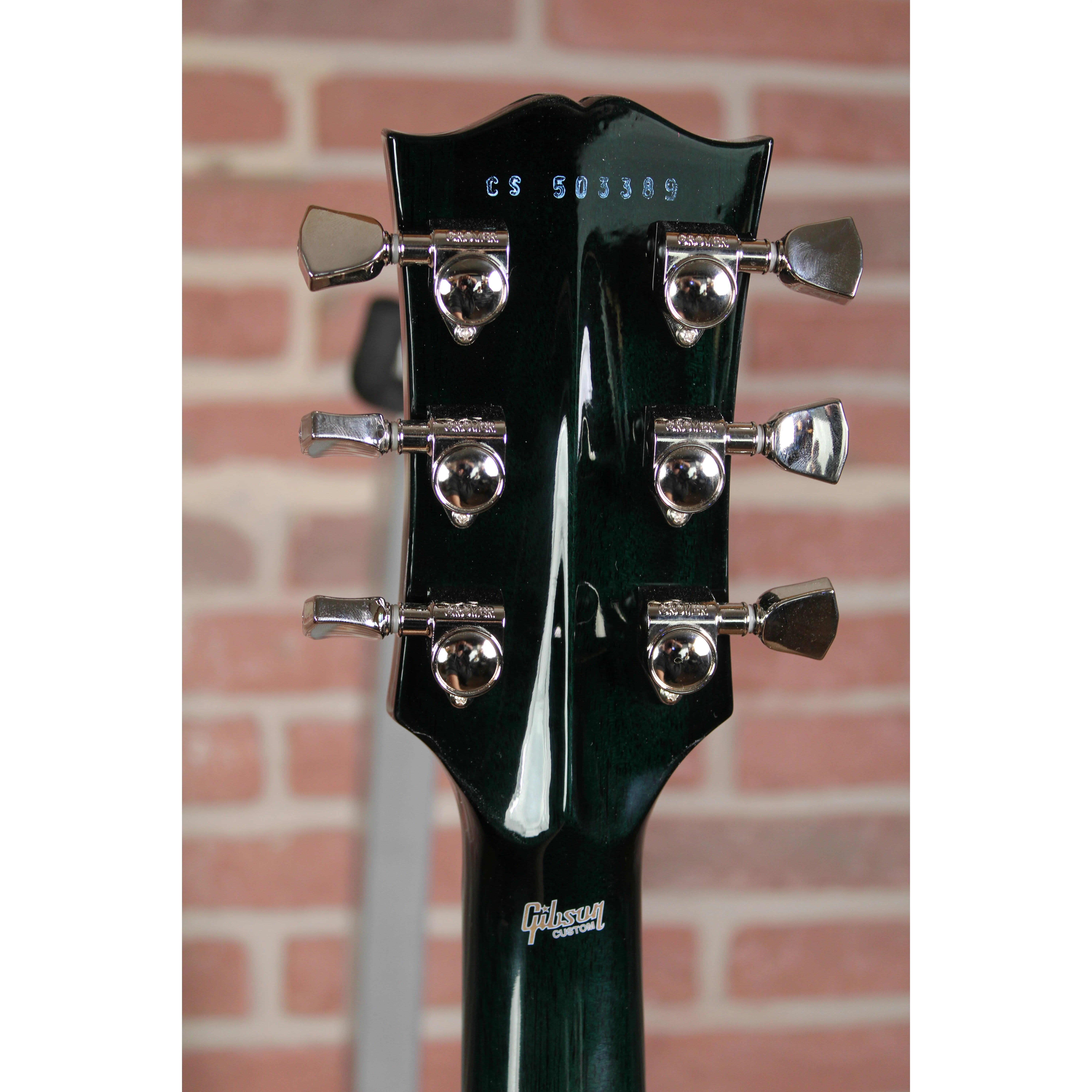 Gibson Les Paul Custom Axcess Peacock Widow Rückseite der Kopfplatte