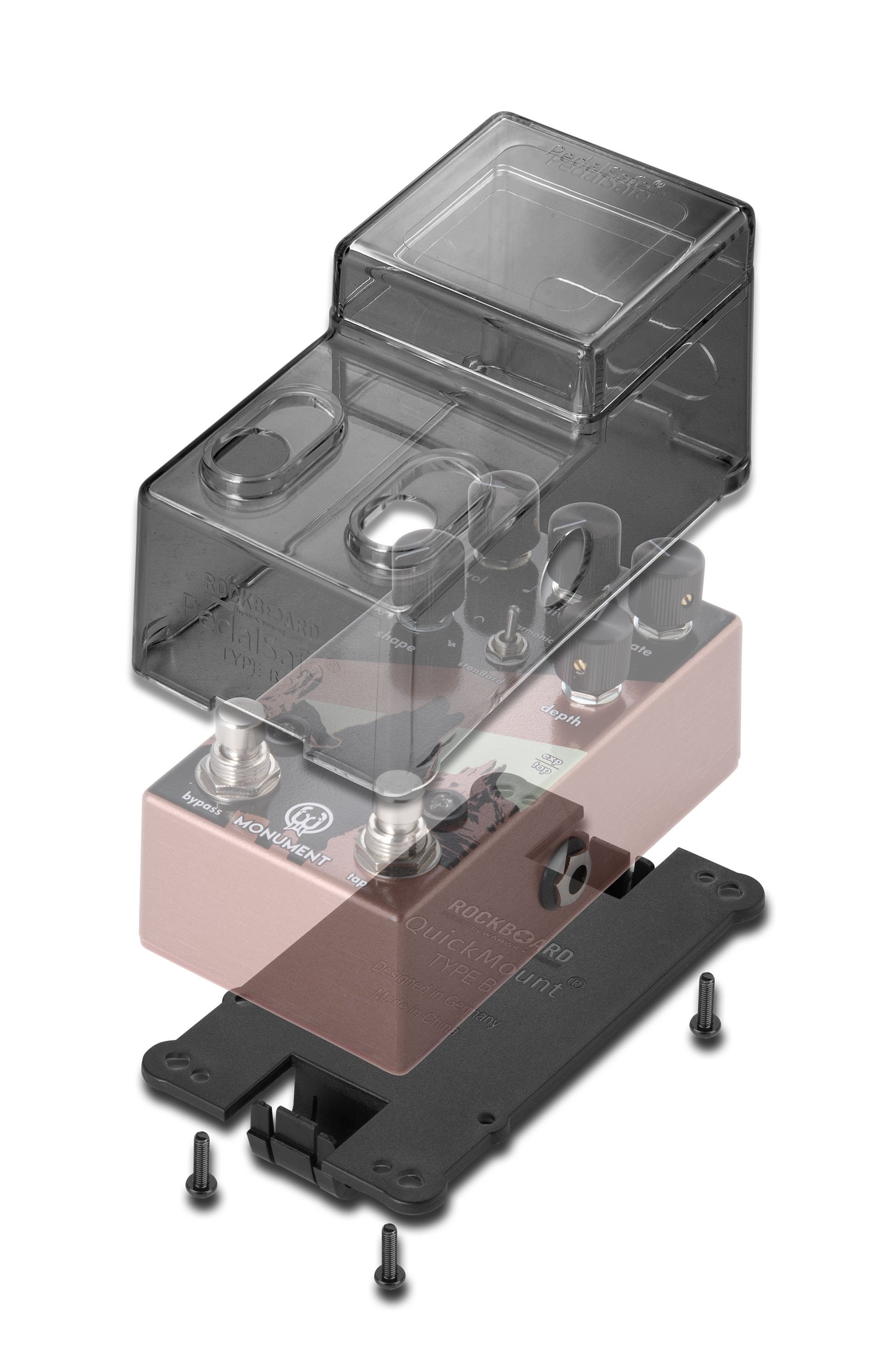 PedalSafe Type B2 - Protective Cover and Rockboard Mounting Plate for WALRUS ARP-87, WALRUS Monument