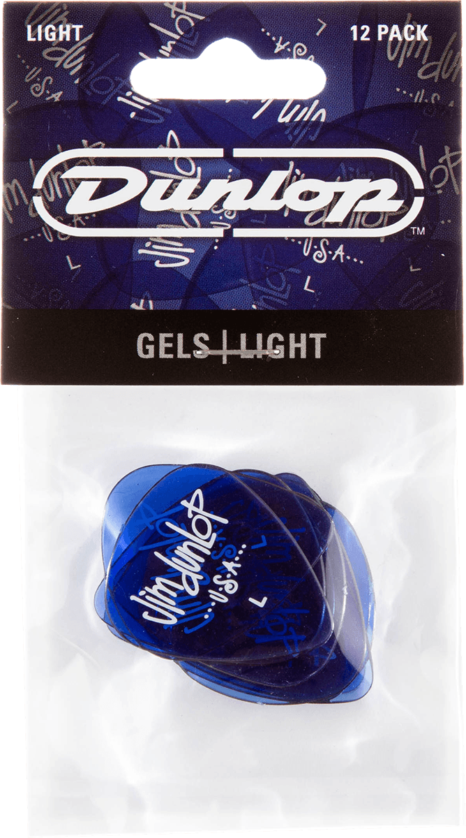 Gels Standard Picks, Player's Pack, 12 pcs., blue, light