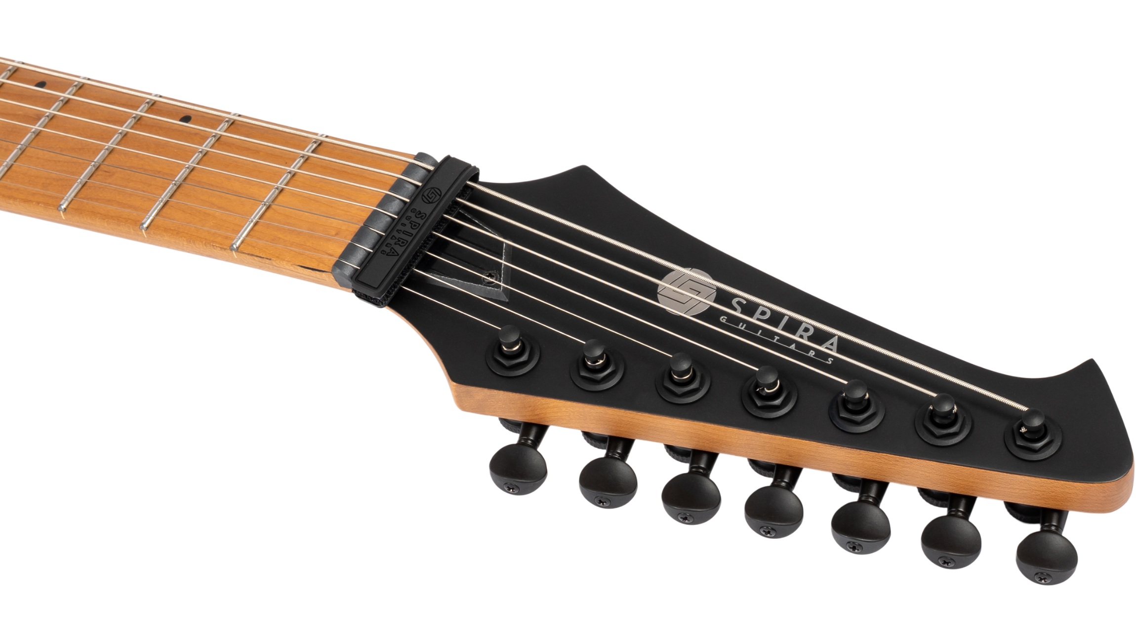 S-607 ABK 7-String E-Gitarre Swamp Ash Black Stainless Steel