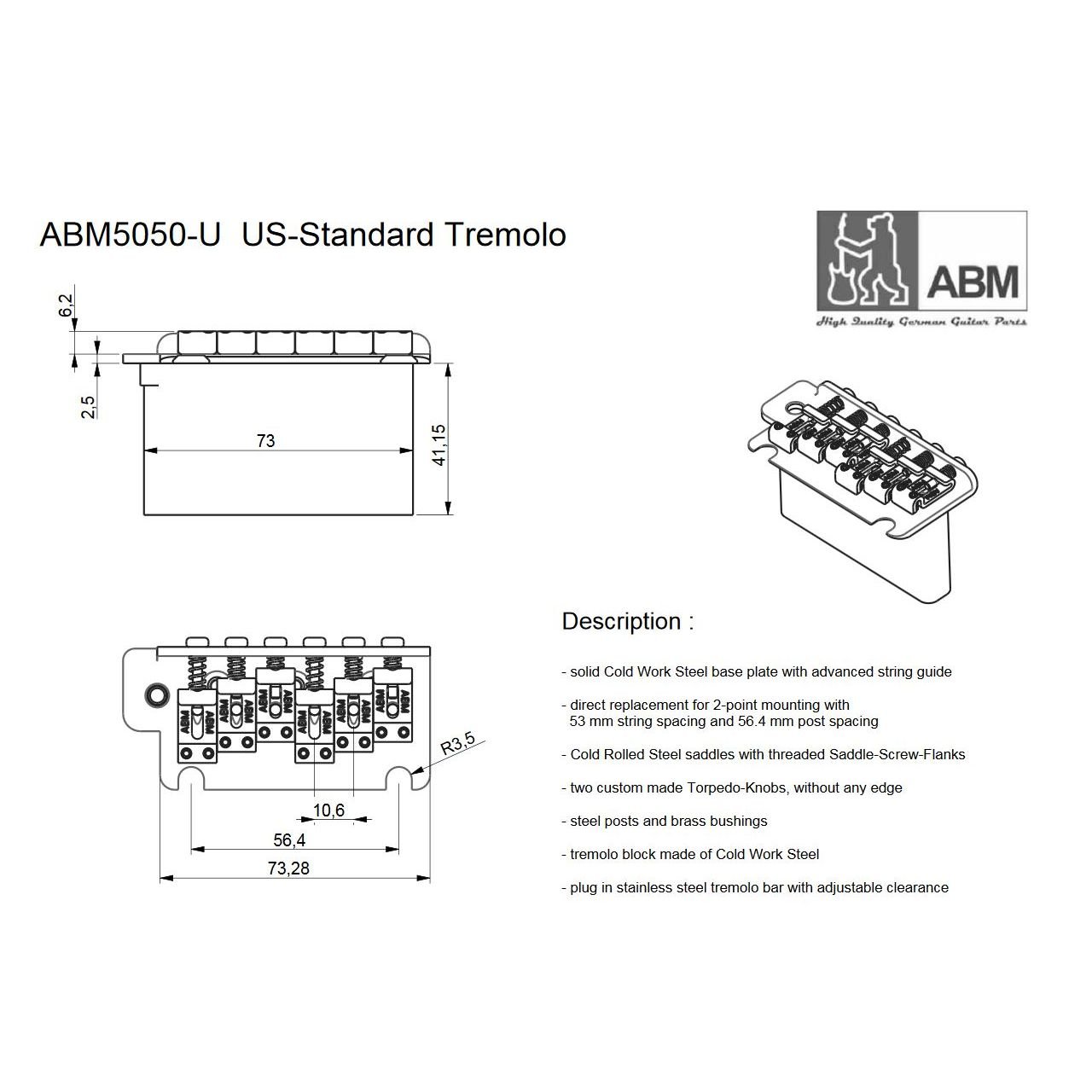 5050-U Vintage 2-Point Tremolo