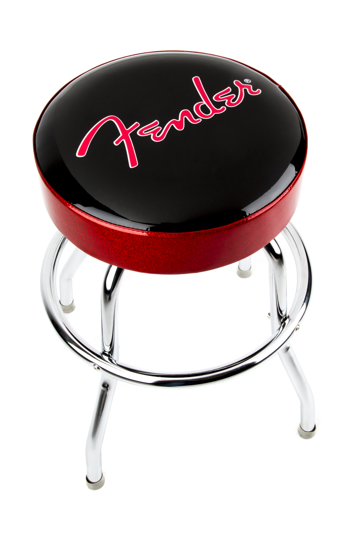 Red Sparkle Logo Barstool, Black/Red Sparkle, 24"