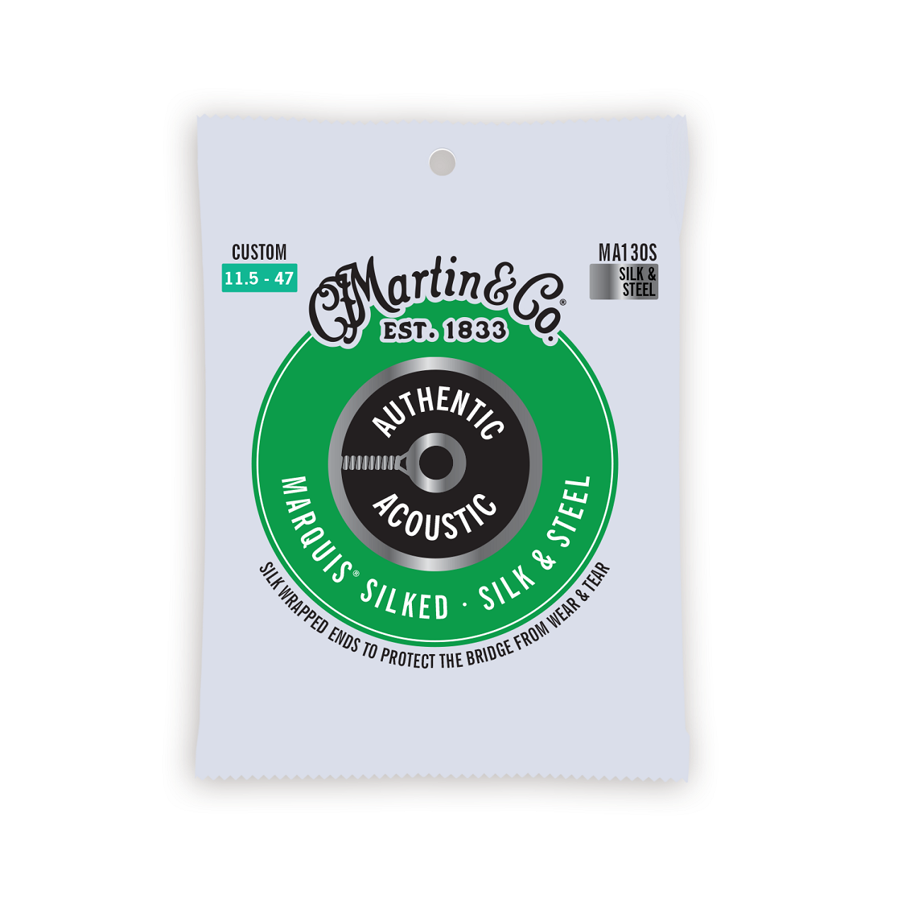 MA130S Authentic Acoustic Marquis® Silked Guitar Strings 11.5-47, Silk & Steel
