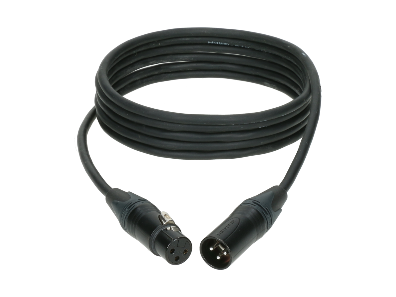 OT206YS doppelt geschirmtes AES & DMX kabel mit XLR 3p F/M schwarz von Neutrik - 3 m