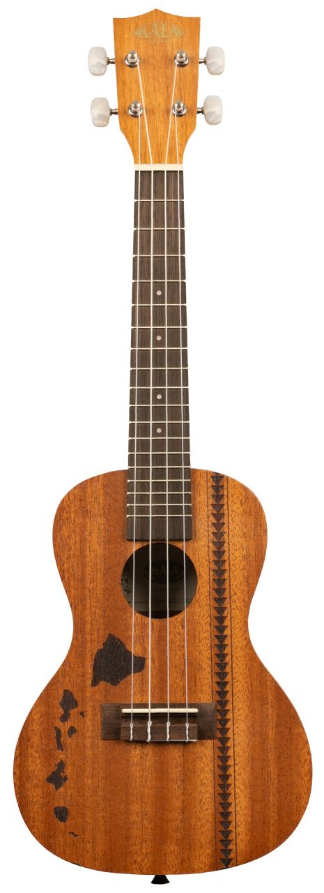 KA-15C-H2 - Satin Mahogany Concert Ukulele with Hawaiian Islands and Tattoo, with Bag (UB-C)	 