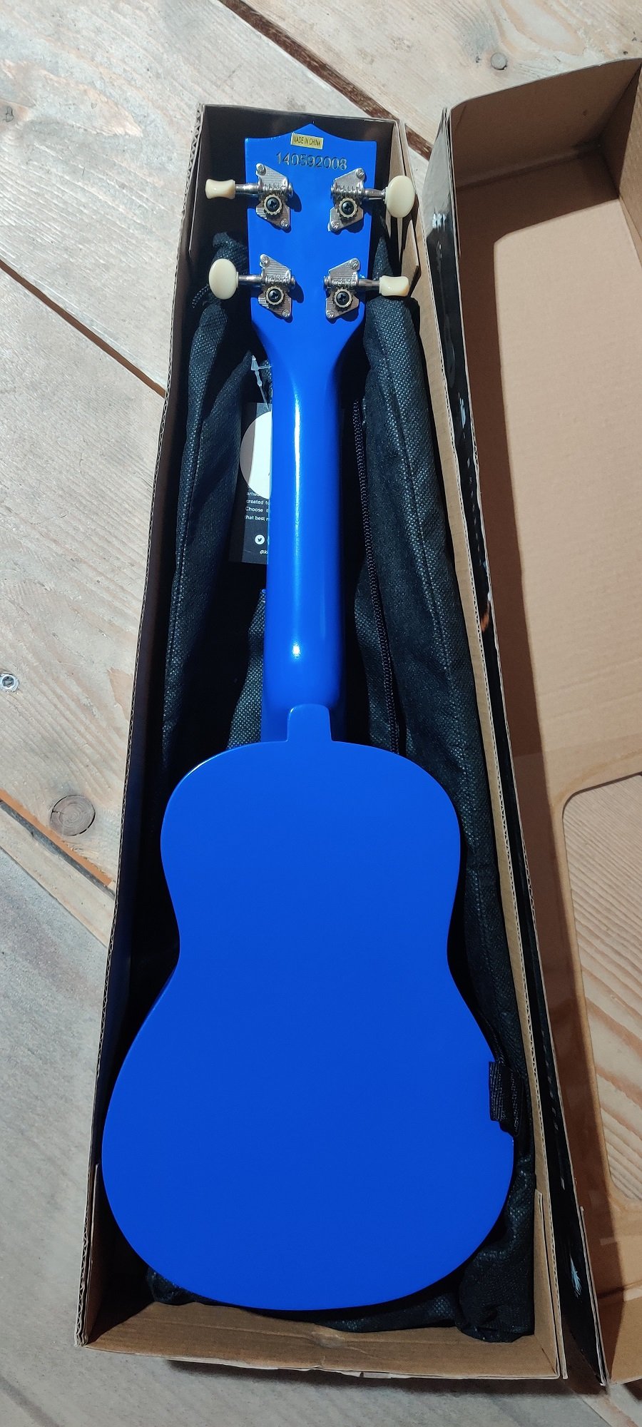 Ukadelic UK-BLUEINK - Blue Ink Soprano Ukulele, with Tote Bag "B-Stock"