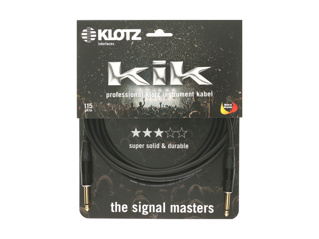 KiK Pro Kabel, gerade/gerade, vergoldet - 4,5m