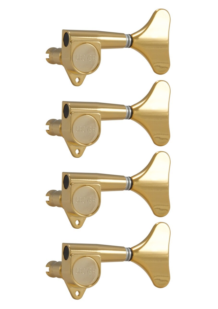 144G4 Mini Bass Machines - Bass Machine Heads, 4-in-Line, Bass Side (Left) - Gold