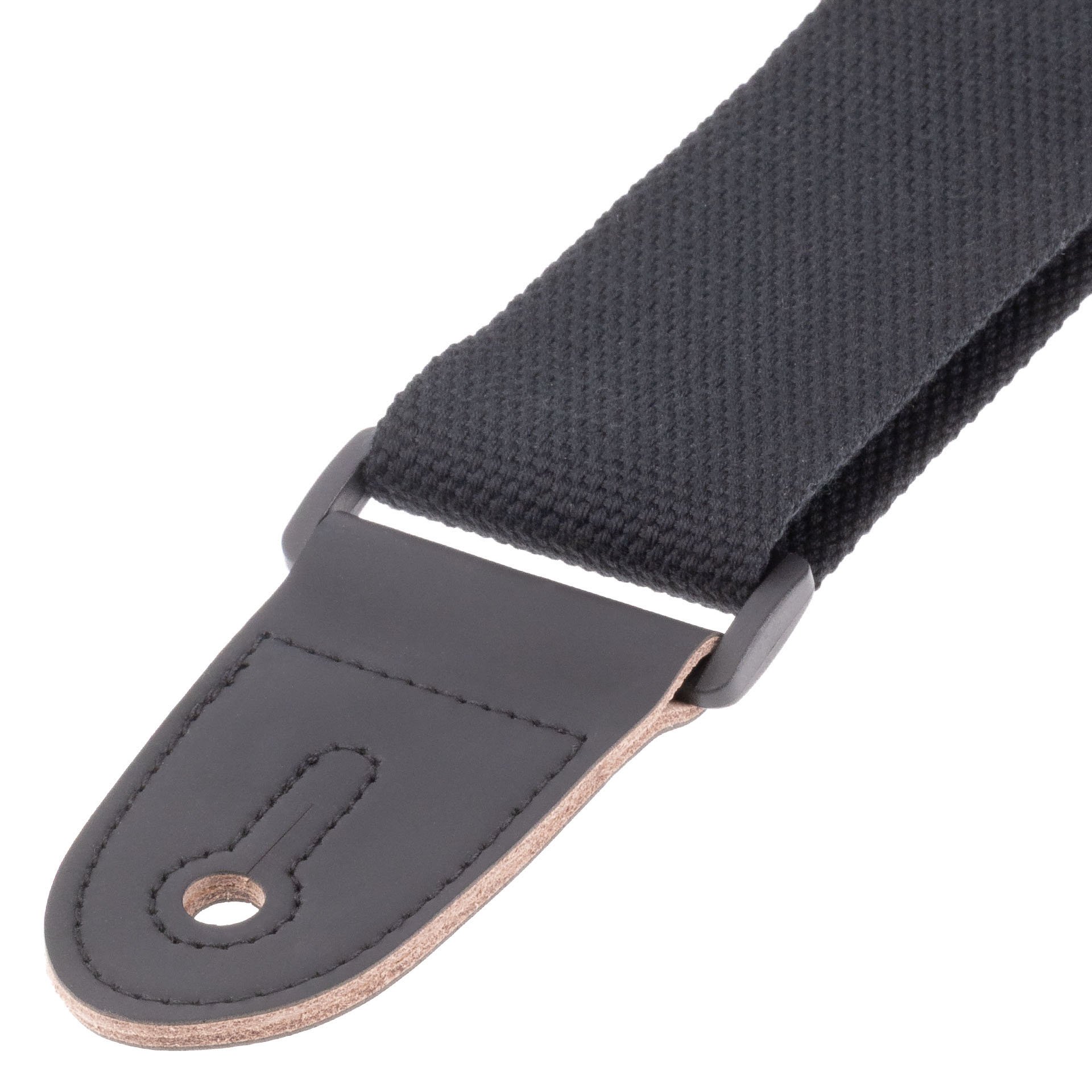 Non-Slip Cotton Guitar Strap - Black, 50 mm Width
