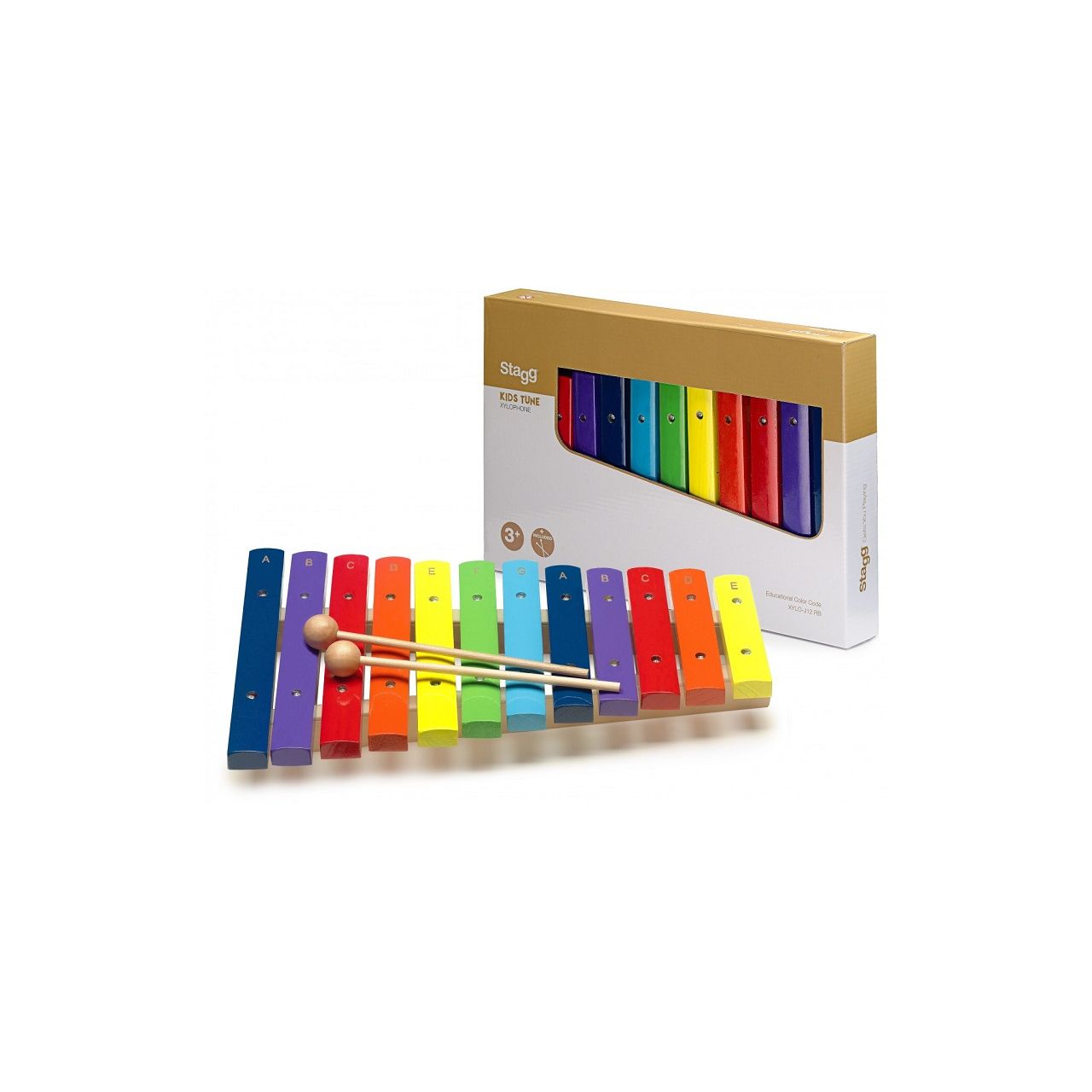 Xylophone mit 12 bunten Klangplatten