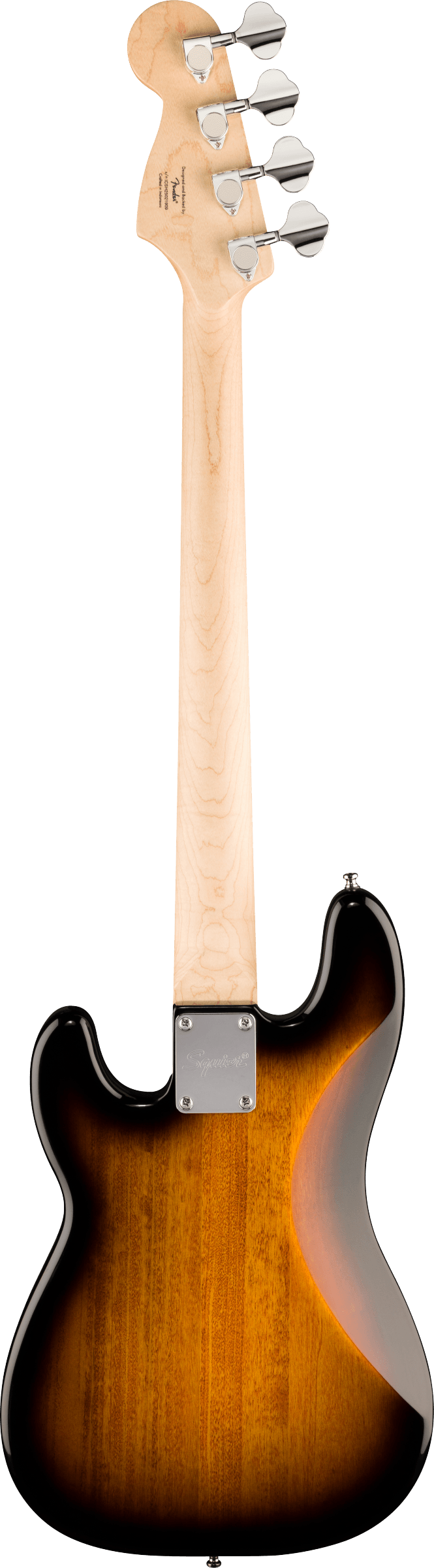 E-Bass, Sunburst-Finish, Massivholzkorpus, Ahornhals, Vier Saiten