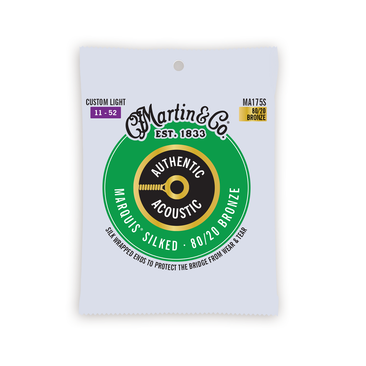 MA175S Authentic Acoustic Guitar Strings 11-52 CustomLight 80/20