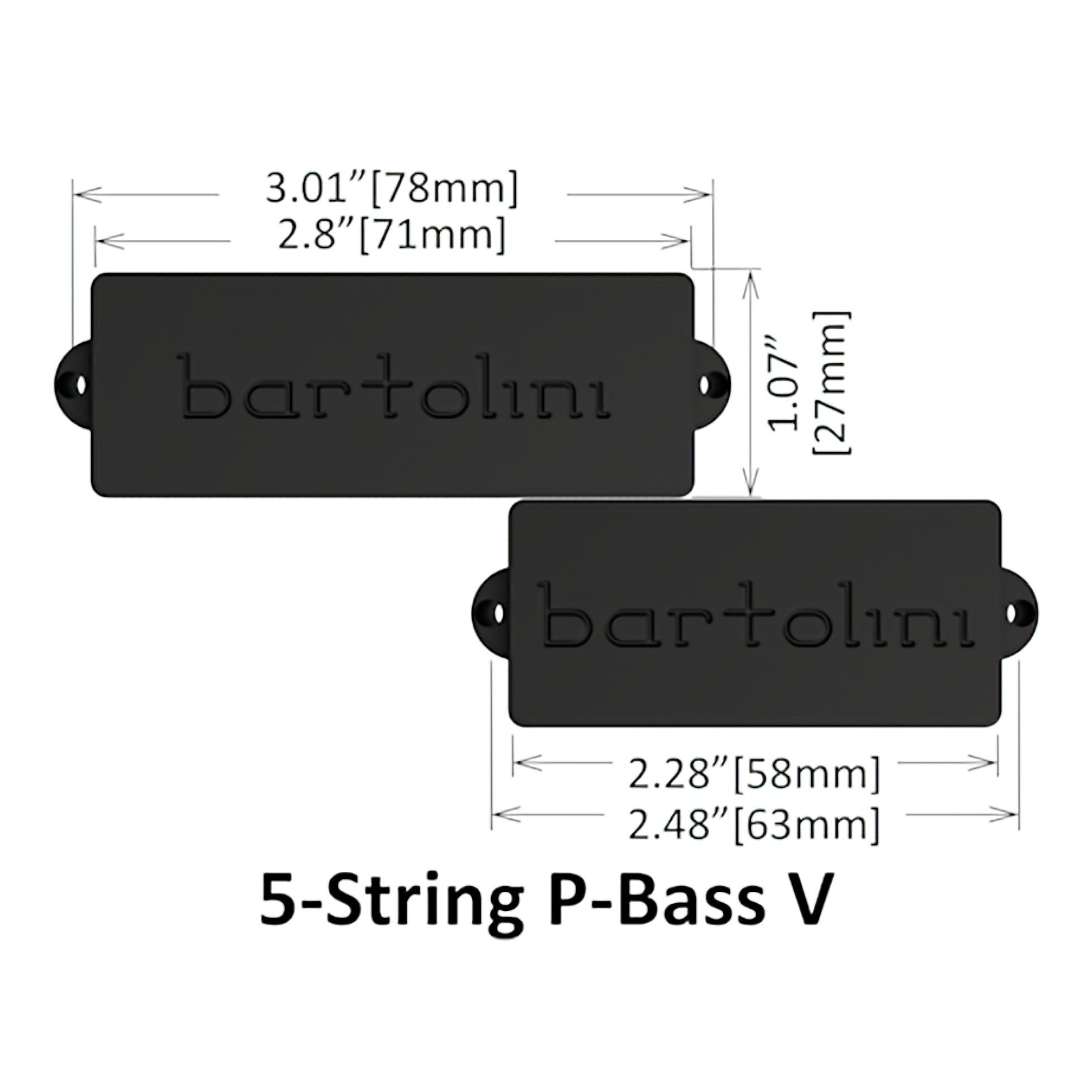 PV5CBP 5-String Classic P-Bass Long Bass, Black