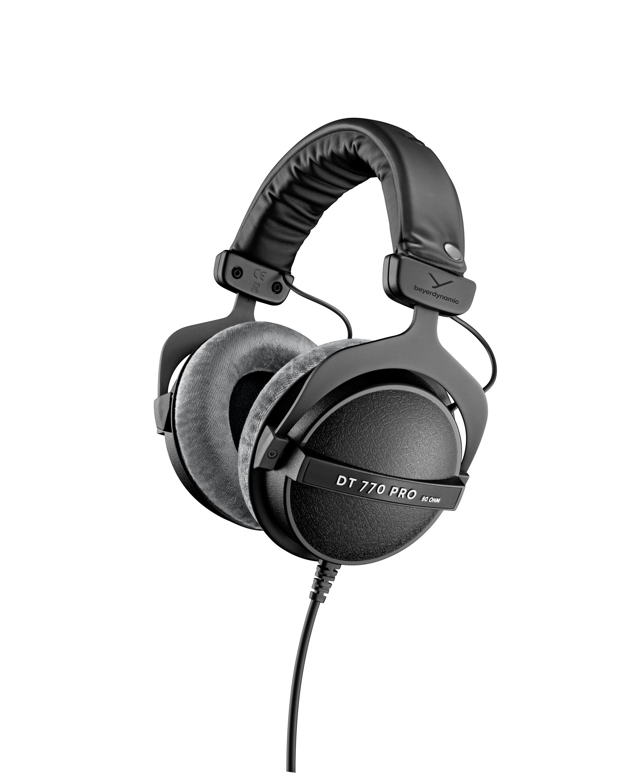 DT 770 PRO 80 Ohm Seitenansicht des Federstahl-Kopfbügels mit beyerdynamic Logo