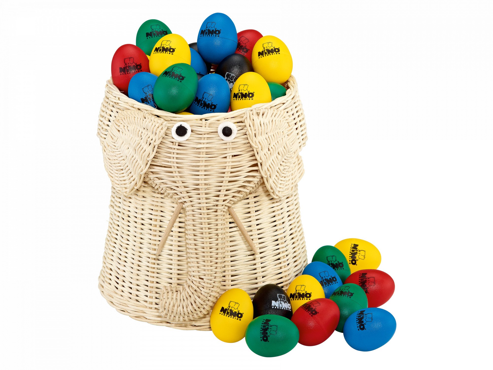 Egg Shaker Sortiment 80 Stück – Kinder Percussion Set im Rattankorb