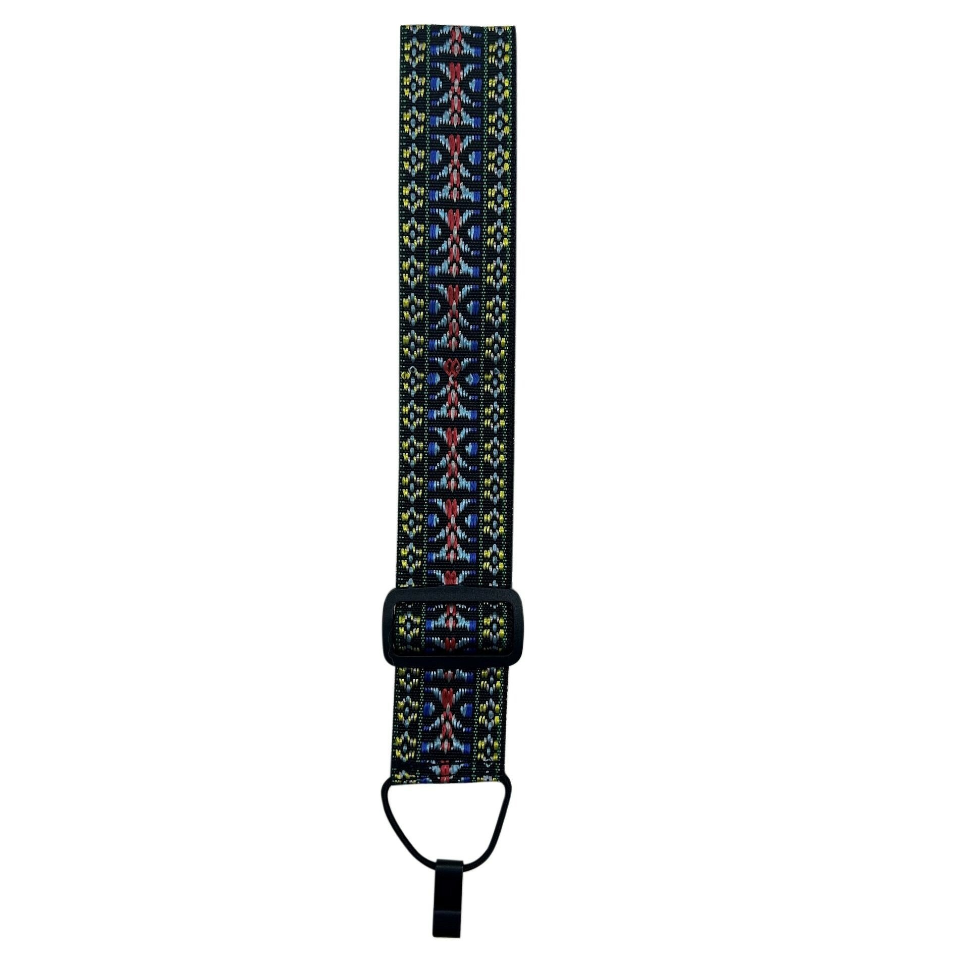 Classical Guitar Strap Woven Tapestry Padded (1399-3), Red/Yellow/Blue