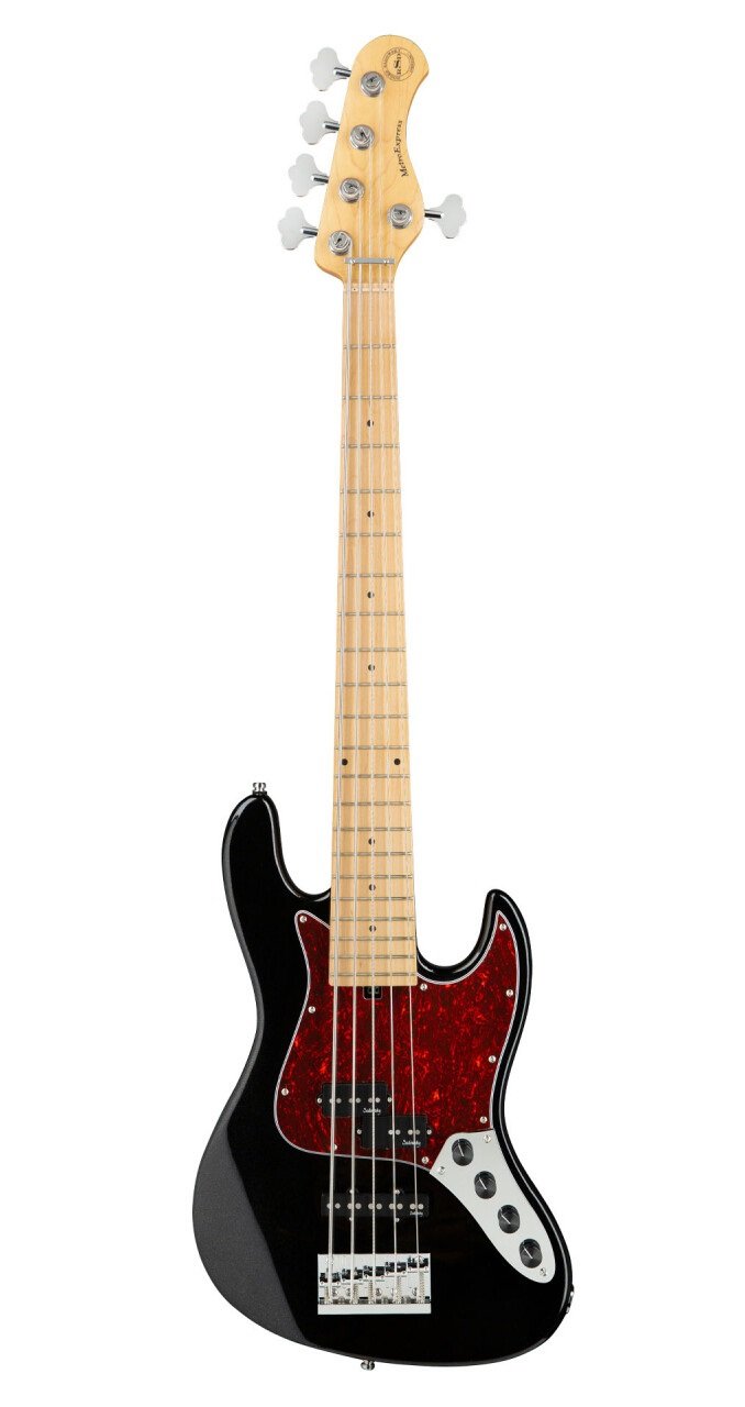 MetroExpress 21-Fret Hybrid P/J Bass 5-String - Solid Black High Polish "B-Stock"