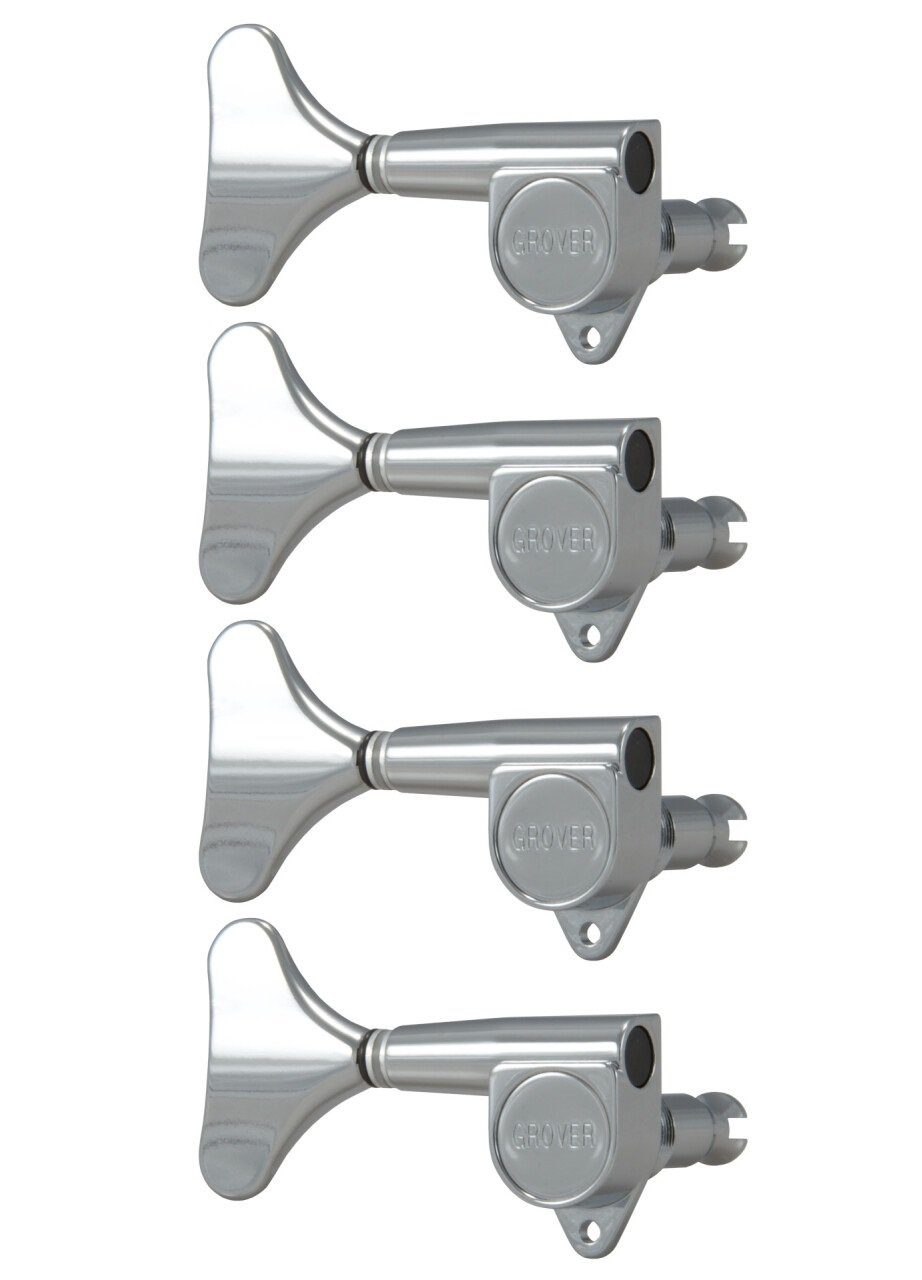 144CL4 Mini Bass Machines - Bass Machine Heads, 4-in-Line, Lefthand, Treble Side (Right) - Chrome