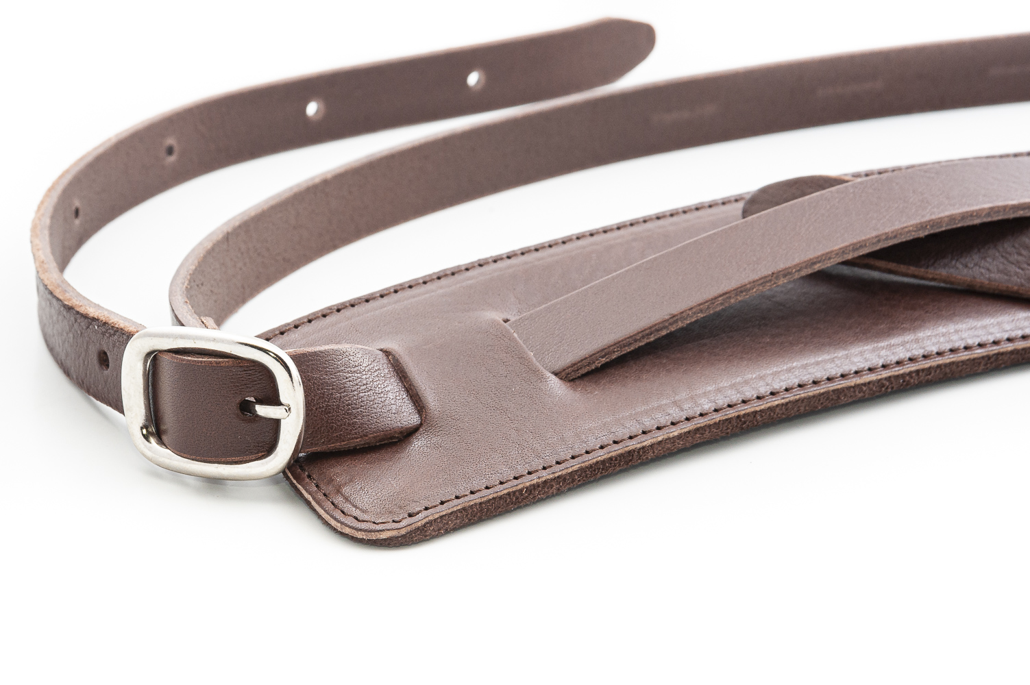 Slim Classic Brown Saddle Guitar Strap