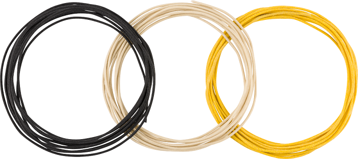 Pure Vintage Cloth Wire 22 AWG Black White Yellow 10'