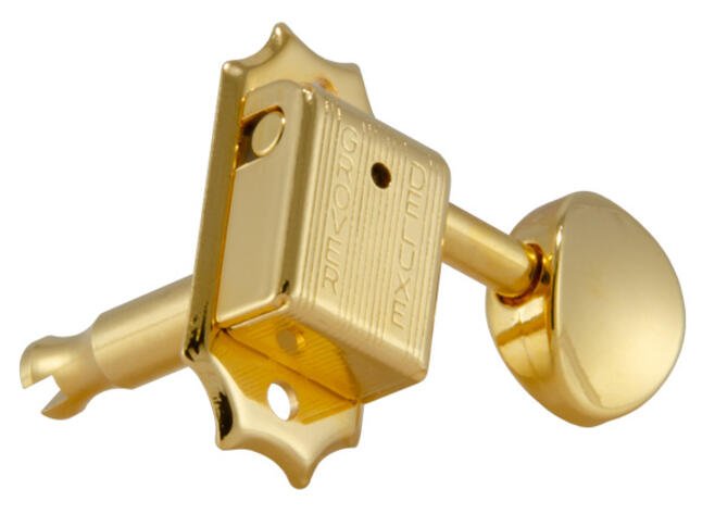 133G6 Deluxe Guitar Machines - Guitar Machine Heads, 6-in-Line, Bass Side (Left) - Gold
