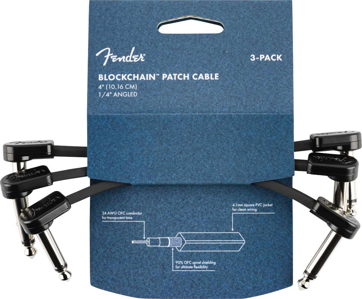 Blockchain 4" Patch Cable, 3-Pack, Angle/Angle
