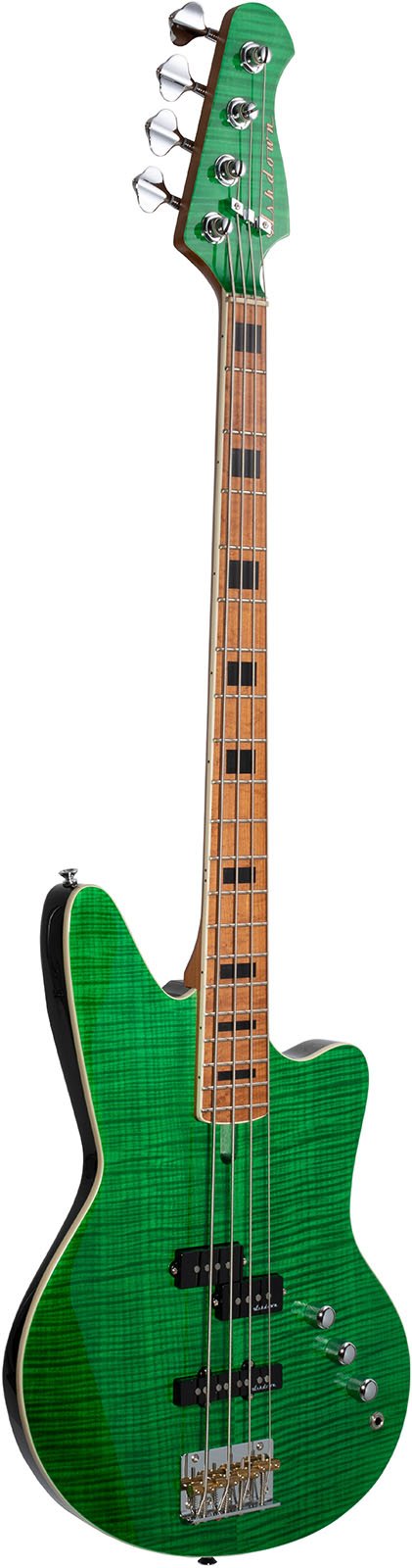 Roasted Saint Artisan Verdigris Flame E-Bass Green