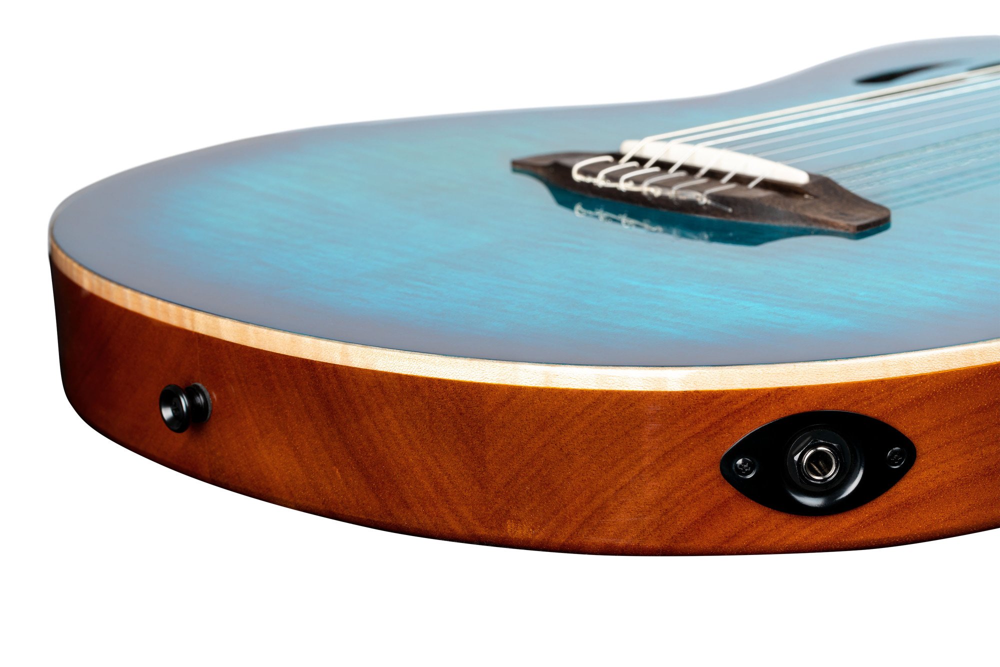 TourPlayer DeLuxe Nylon Gitarre flamed Maple Blue, with Bag