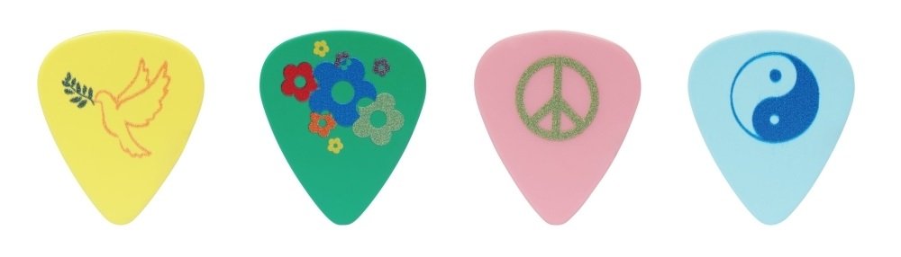 Cool Plecs "Peace & Love" - 351 Shape (RPPLH), 12 pcs Assorted Pick Pack, 0.96 mm
