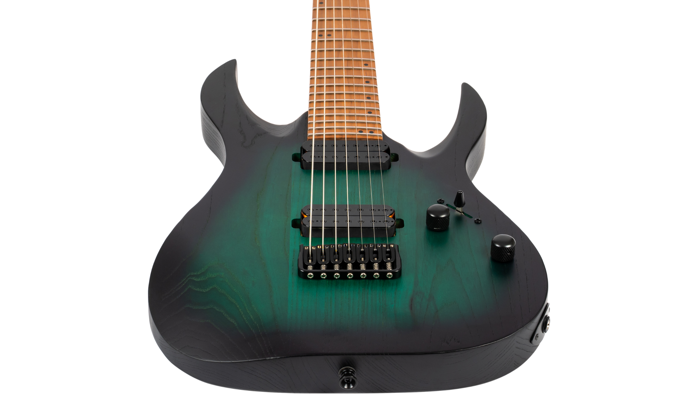S-607 AGR 7-String E-Gitarre Swamp Ash Green Stainless Steel