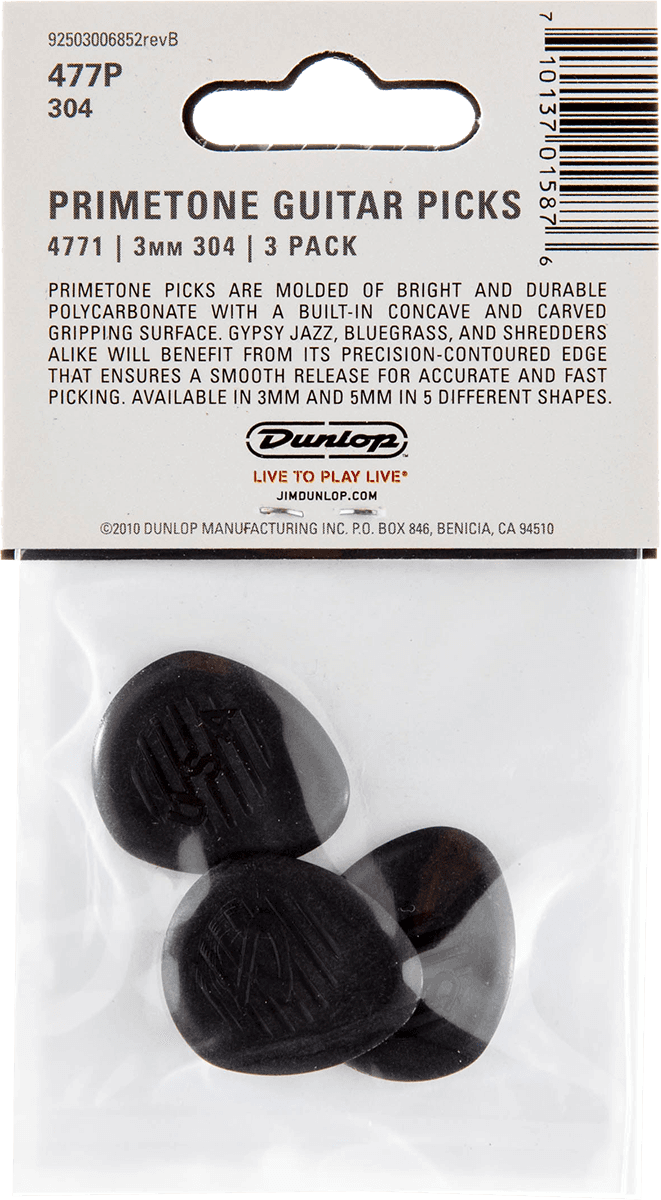 Primetone picks, Player's Pack 3 Stück schwarz, 3 mm