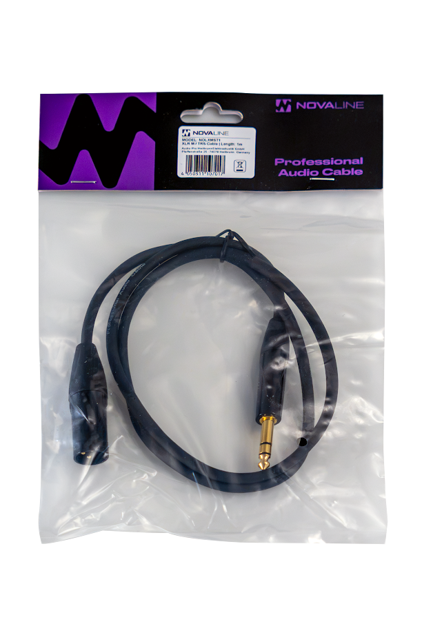 Audiokabel, schwarzes Kabel, Klinkenkabel, 6,35-mm-Klinke, XLR-Anschluss