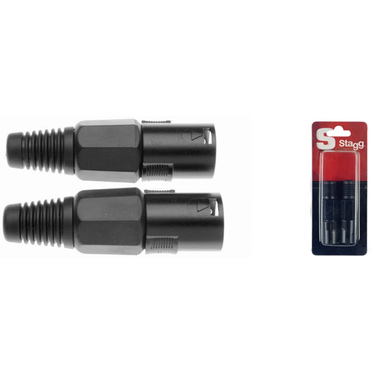 Stagg XLR-Stecker 2er Set, schwarz