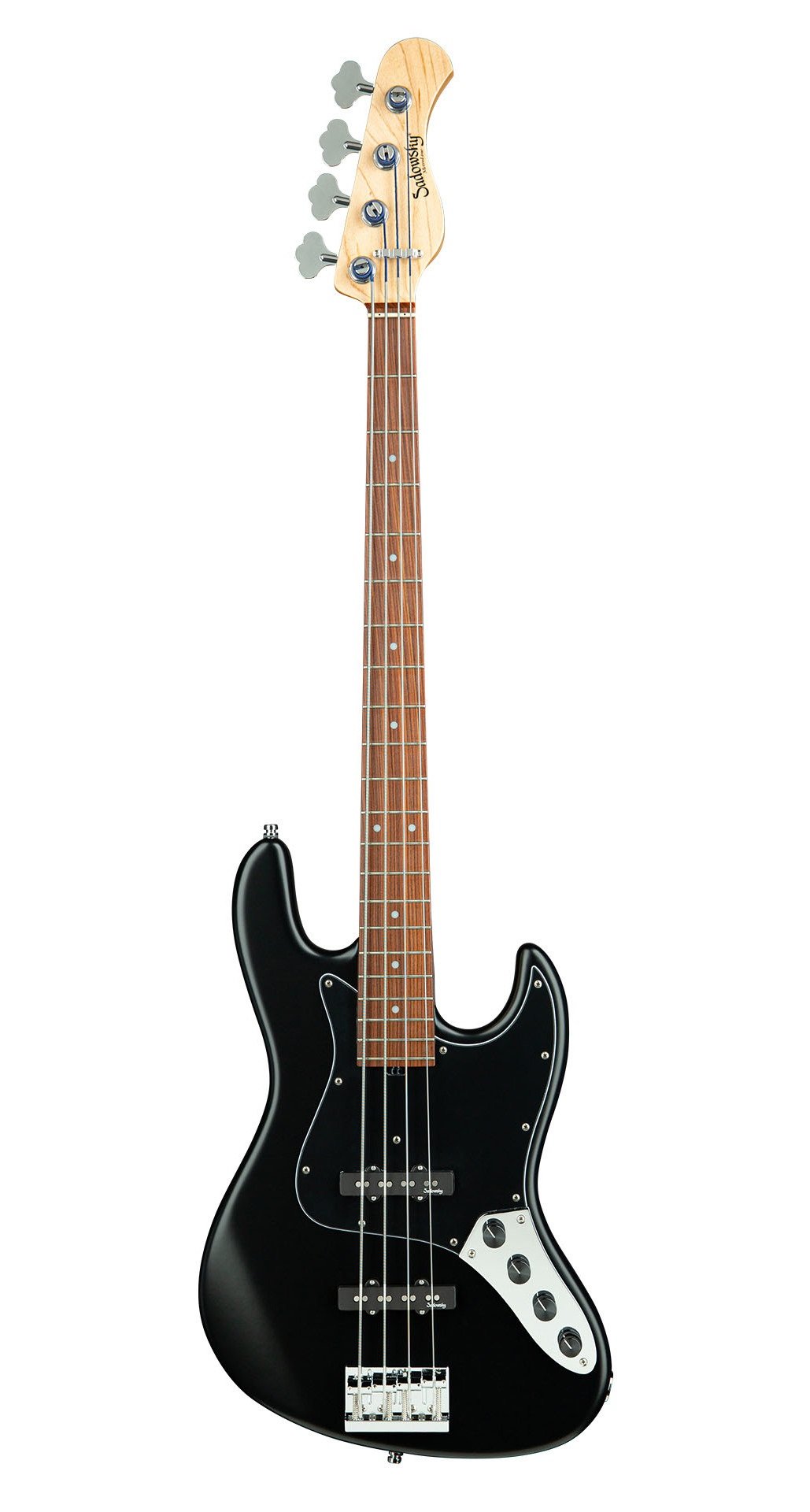 MetroLine 21-Fret Vintage J/J Bass - Solid Black Satin 