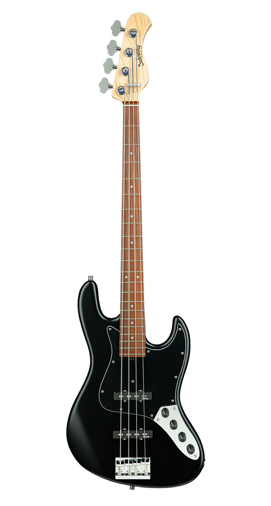 MetroLine 21-Fret Vintage J/J Bass - Solid Black Satin (Versandrückläufer)