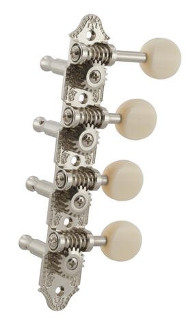 409FNW Professional Mandolin Machines with White Button - Mandolin Machine Heads, Standard 4 + 4, fo
