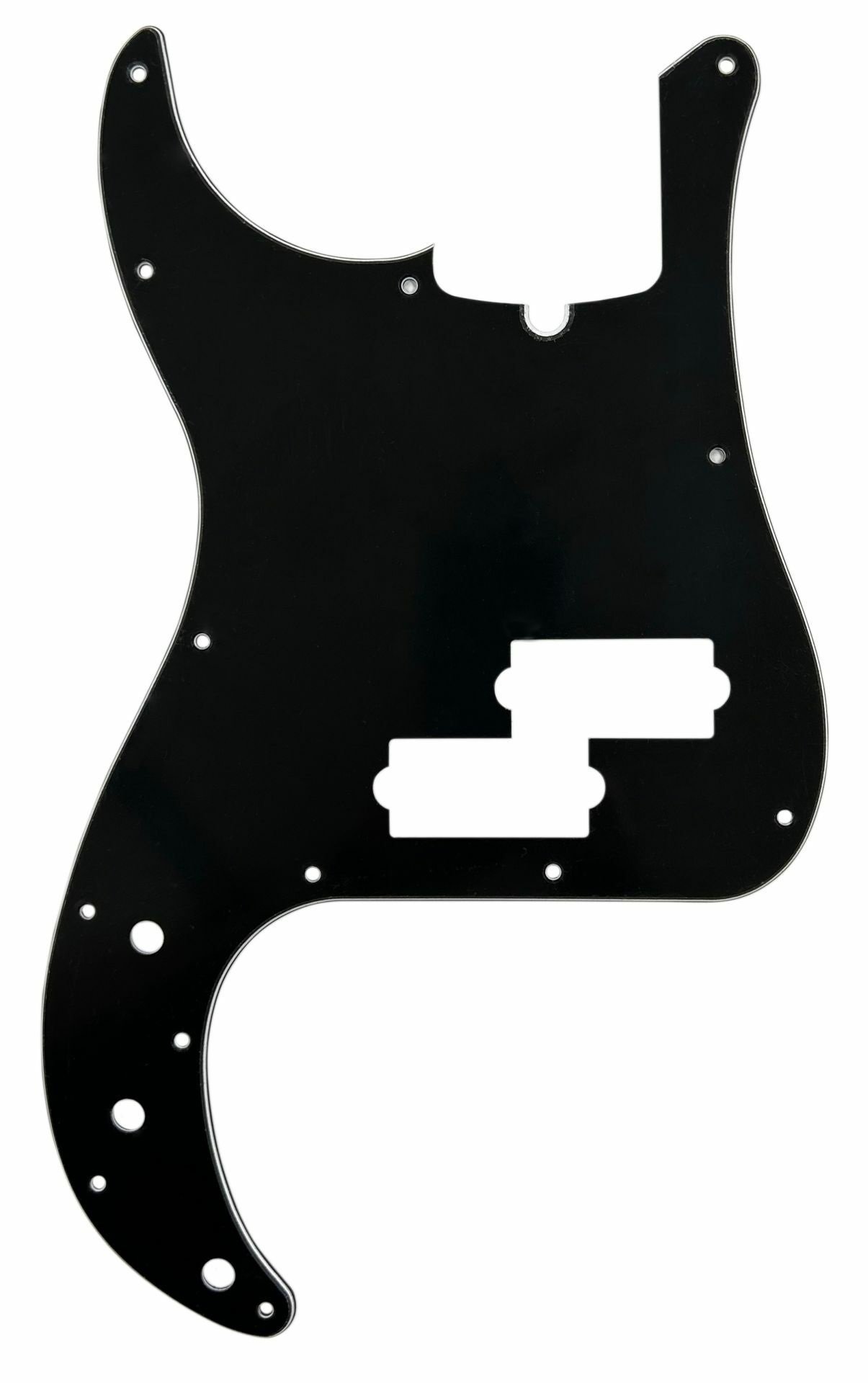 P-Bass Pickguard (DPP PB BWB SS LH), Black, Lefthand