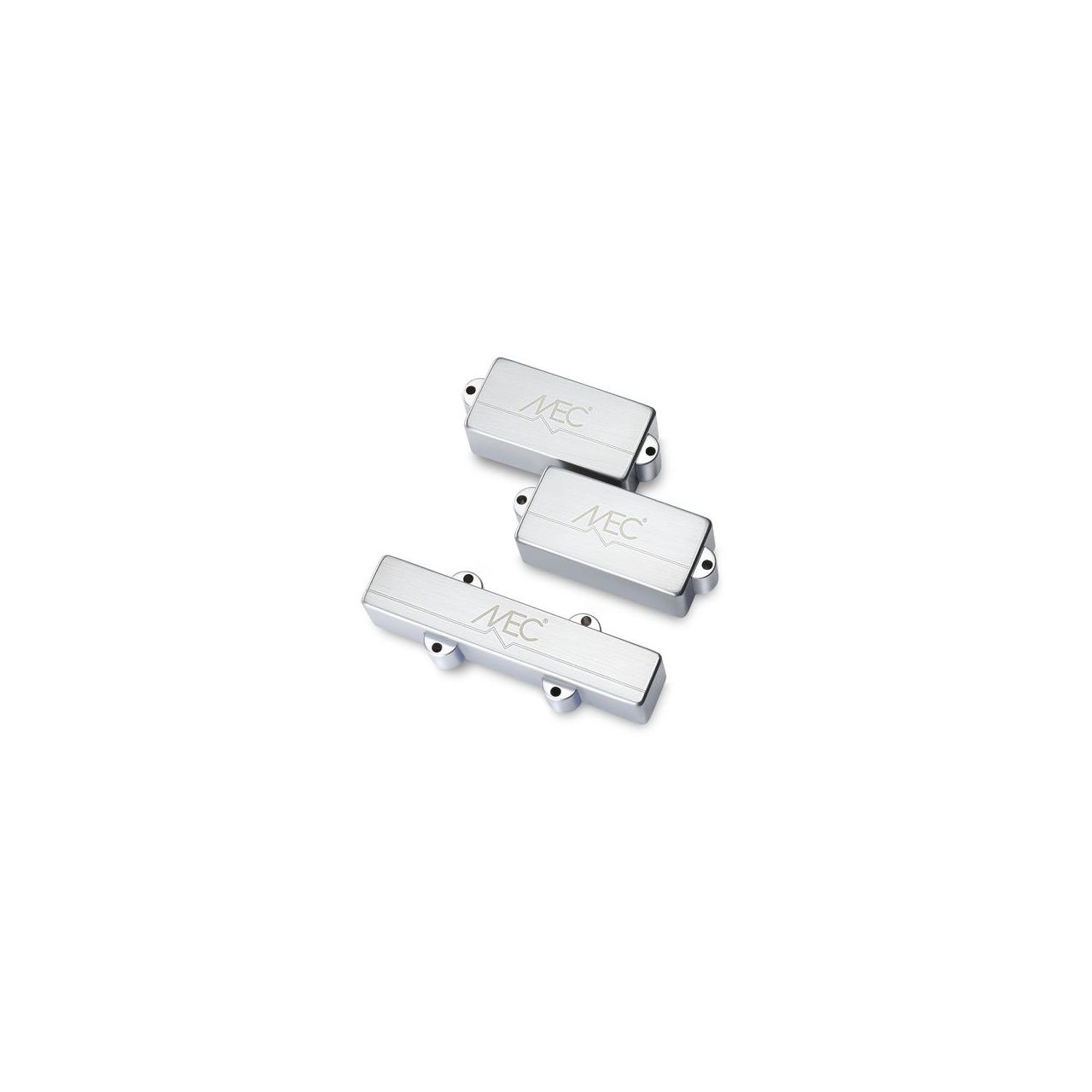Active Metal Cover P/J-Bass Pickup Set, 4-String - Brushed Chrome