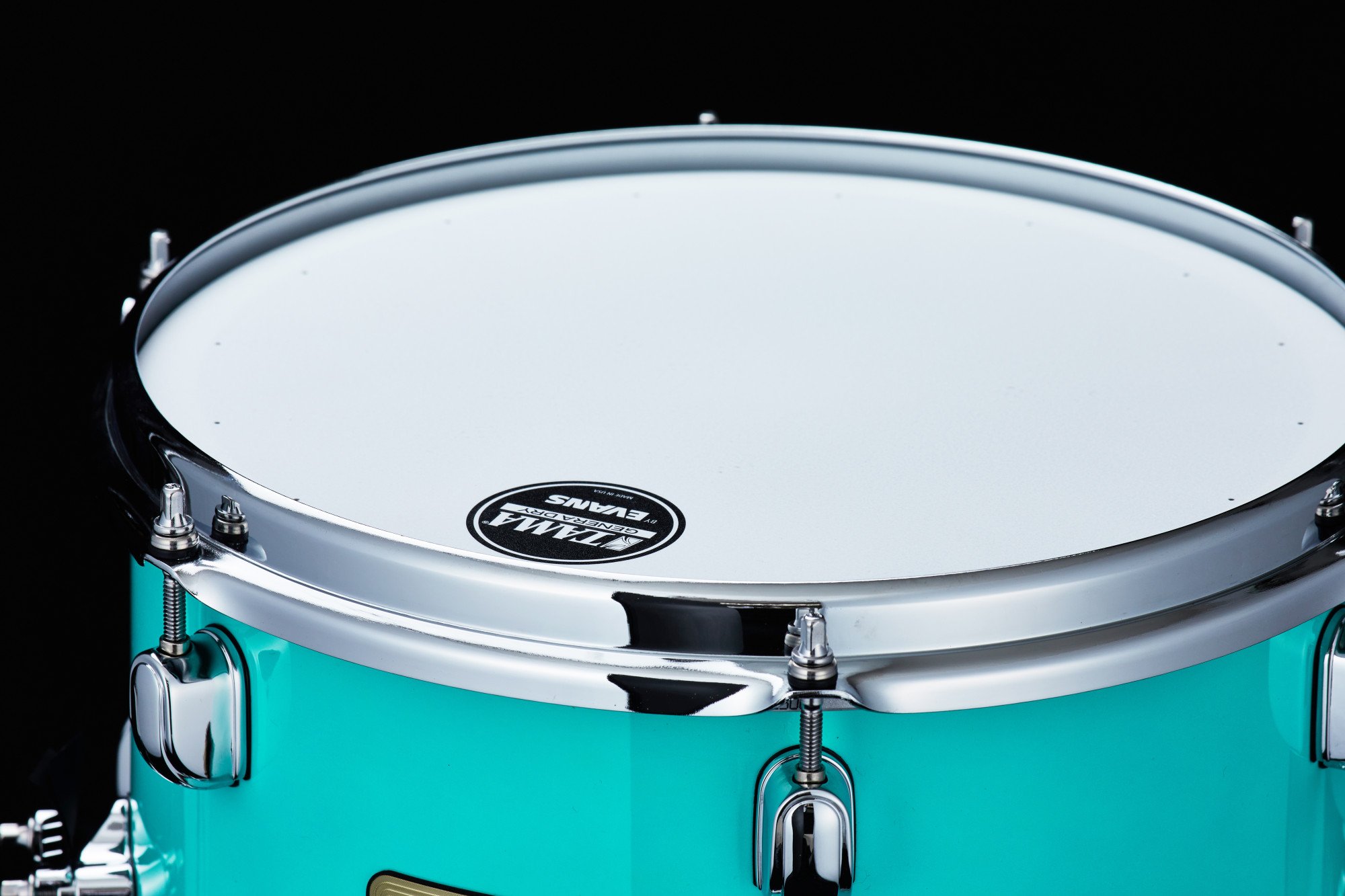S.L.P. Philo Tsoungui Mod Bubinga Snaredrum 12" x 7" - Electro Turquoise/Chrom HW