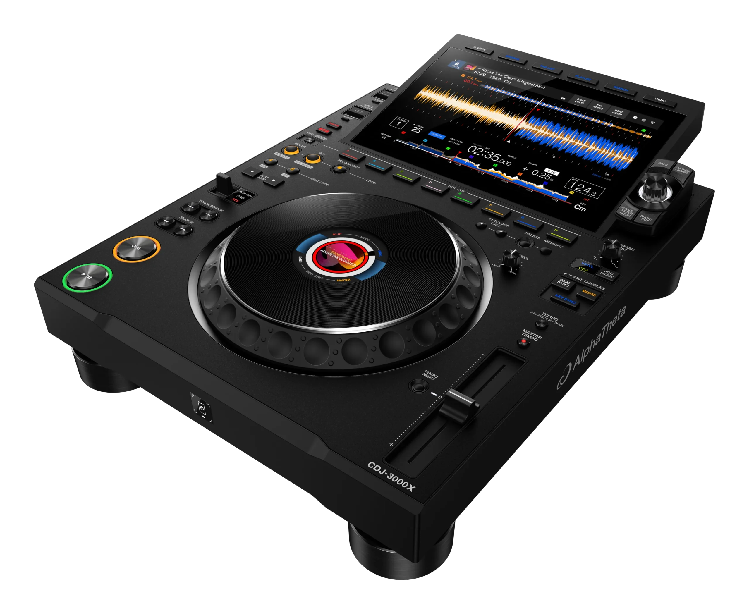 DJ-CD-Player, DJ-Mediaplayer, Jogwheel, Touchscreen, Schwarz
