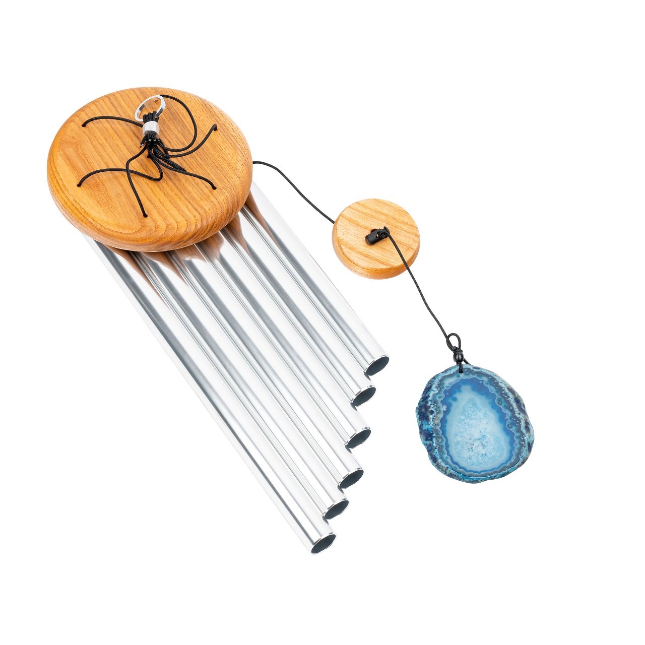 Blue Agate Meditation Chime, 29" / 73 cm, Silber