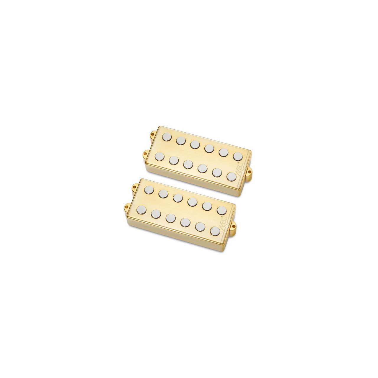 Passive MM-Style Bass Pickup Set, Metal Cover, 6-String - Brushed Gold 