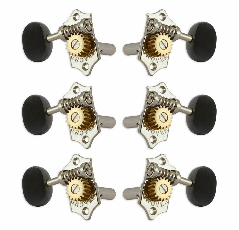 H97-18NAE Sta-Tite Machine Heads Ebony Button Nickel