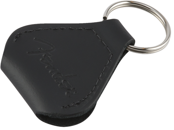 Leather Pick Holder Keychain, Black